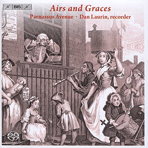 Compact disc with a black cover, titled "Parnassus Aveskeen - Airs And Graces" with accompanying artwork.