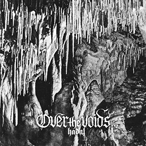 Black and white album cover with cave formations and band name.