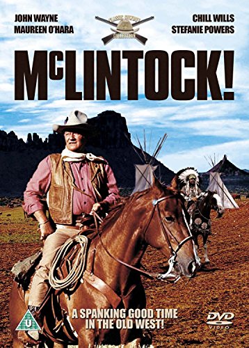 Mclintock!" DVD cover featuring John Wayne on horseback in a Western landscape.