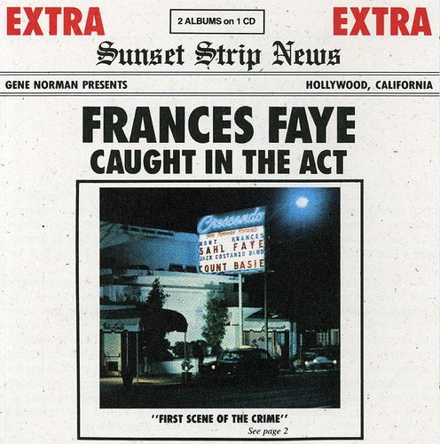 "Album cover with a mock newspaper image, featuring a marquee sign and building at night."