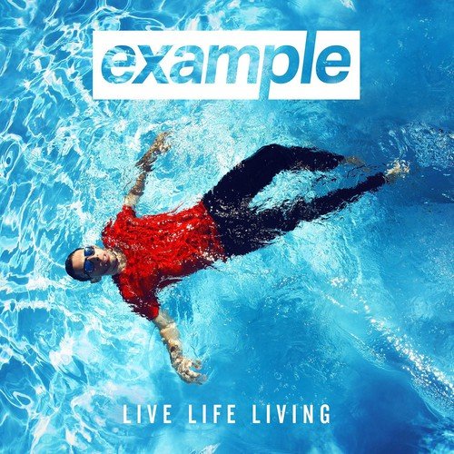 "CD cover art: man floating in a pool, wearing red shirt and black pants."