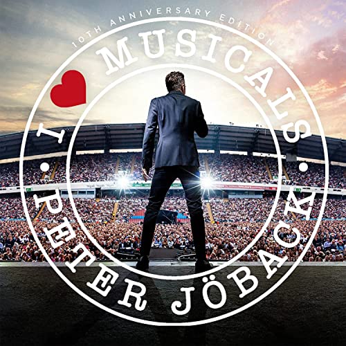 CD cover for Peter Joback’s “I Love Musicals” with stadium backdrop.