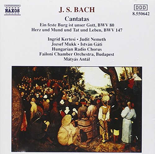 A CD cover featuring a religious painting and text about J.S. Bach's cantatas.