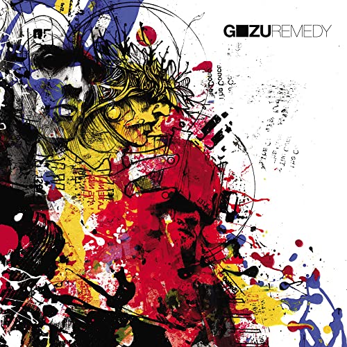 CD cover art: abstract faces with colorful paint splatters and scribbles.