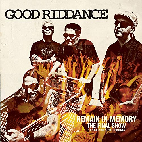 Good Riddance band members with a crowd scene, album cover art.