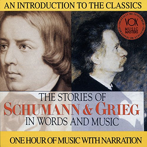 CD cover with portraits of Schumann and Grieg, text on yellow and white background.