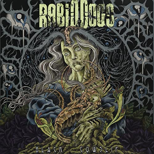 Album cover: ghostly woman with lobster, surrounded by floral and eye motifs.