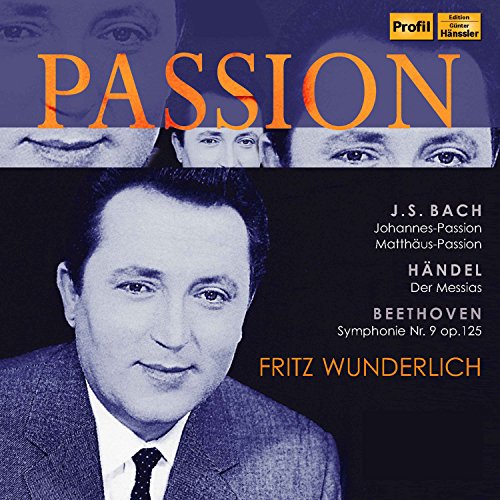 CD cover for “Passion” featuring Fritz Wunderlich and composers Bach, Handel, Beethoven.