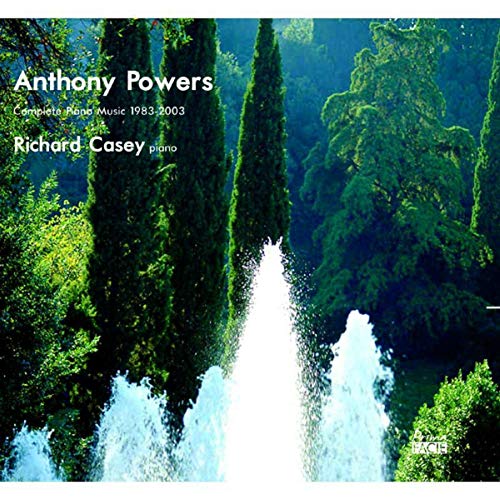CD cover with a fountain framed by tall, green cypress trees.