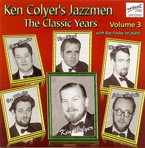 Red CD cover with six black-and-white portraits of men in suits and bow ties.