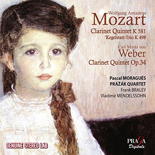 CD cover featuring a painted portrait of a young girl with Mozart and Weber text.