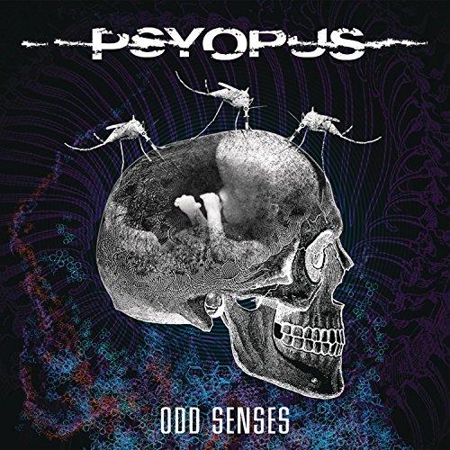"Album cover featuring a skull with insects and 'Psyopus' and 'Odd Senses' text."