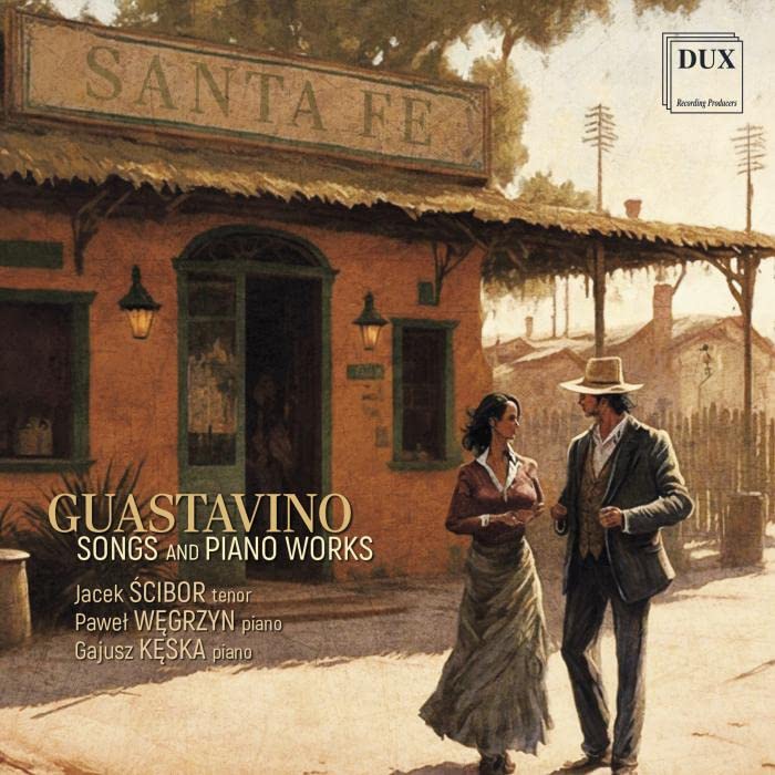 CD cover: two figures in vintage attire before a rustic building.