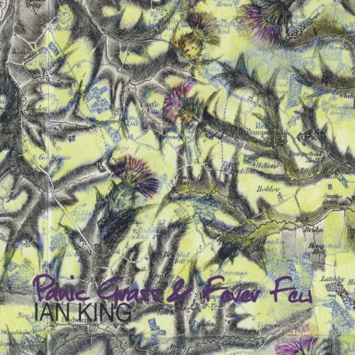 "Album cover with map design, purple flowers, and artist name 'Ian King'."