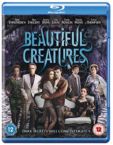Beautiful Creatures" Blu-ray cover featuring a group of actors in a gothic setting.