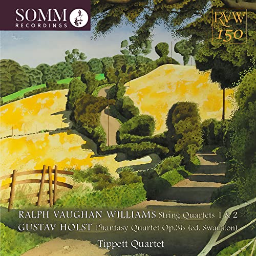 CD cover with a landscape painting of a path through golden fields.
