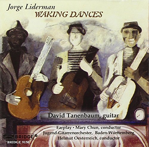 "CD cover art featuring watercolor painting of three men playing guitars."
