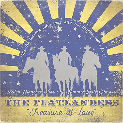 Vinyl LP cover: cowboys on horseback against a starburst background.