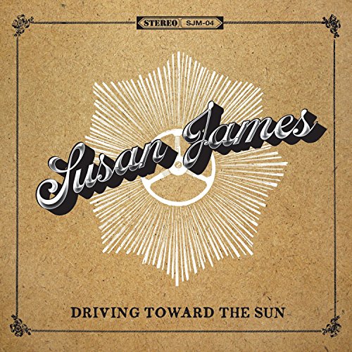 "Album cover with 'Susan James' in cursive, surrounded by sunburst, on brown background."