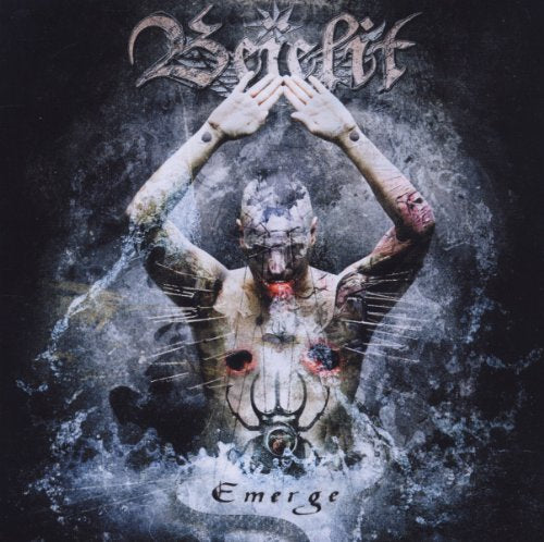 CD cover for Bejelit’s “Emerge” featuring a distorted figure with outstretched arms.