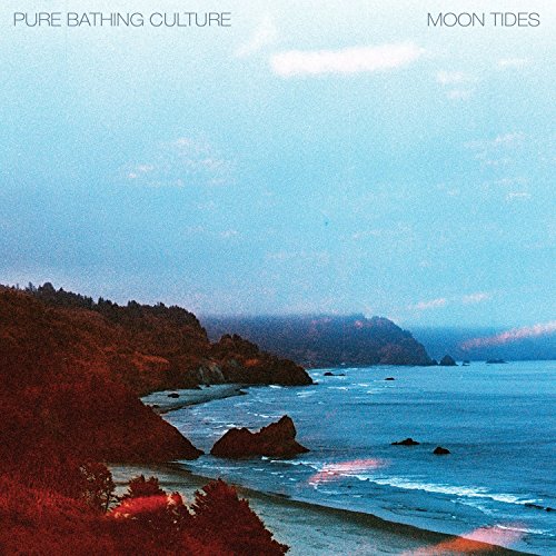 CD cover for Pure Bathing Culture’s “Moon Tides” with a coastal landscape.