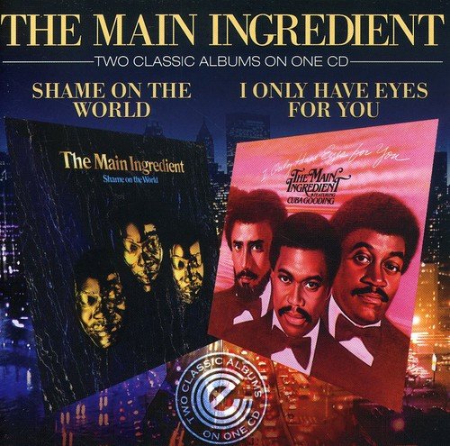 "CD cover featuring two album covers with three men, cityscape background, and Amazon logo."