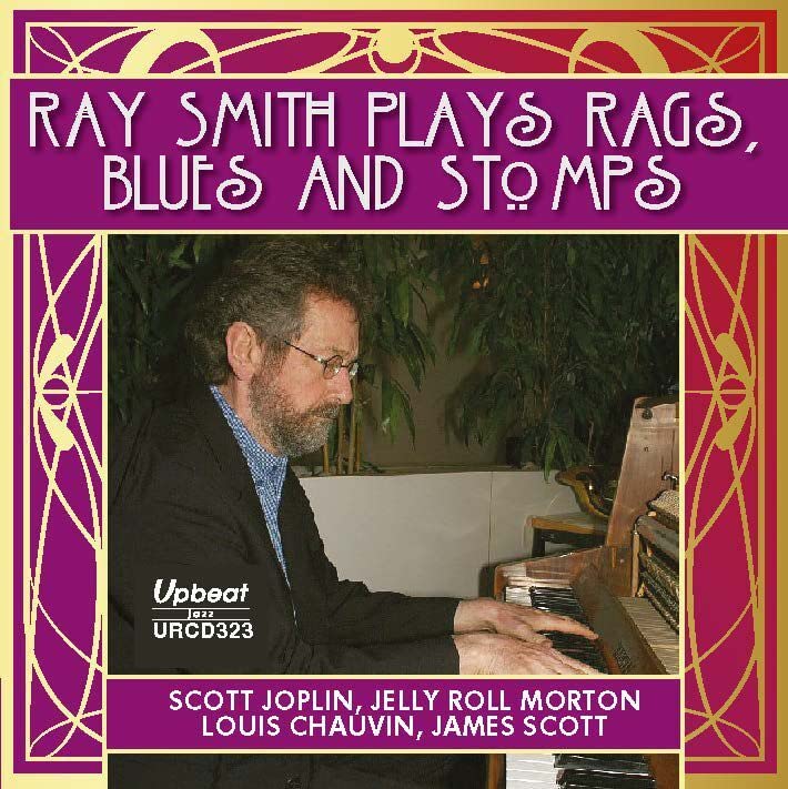 CD cover featuring pianist Ray Smith in blue, with ornate gold frame.