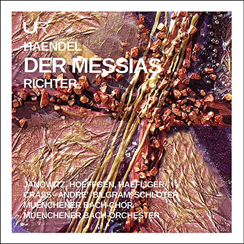 CD cover for Handel’s “Messiah” with abstract, textured imagery.
