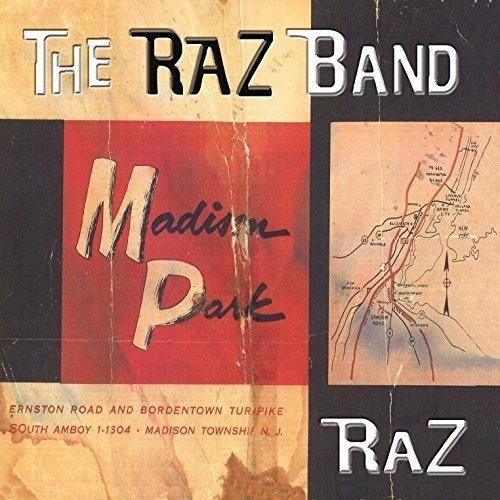 CD cover for Raz Band’s “Madison Park” with red, black, and map imagery.