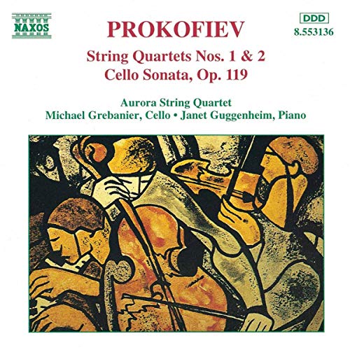 CD cover for Prokofiev string quartets and cello sonata, abstract art.