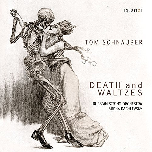 "CD cover art: skeletal figure dancing with a woman, black and white illustration."