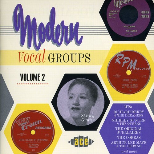 CD cover for "Modern Vocal Groups Vol.2" featuring vintage record label imagery.