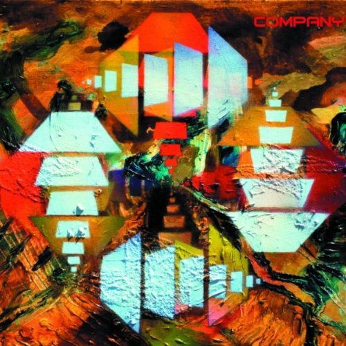 "Abstract album cover with geometric shapes and 'COMPANY' text in red."