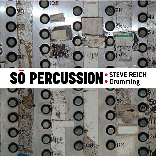 CD cover for So Percussion’s “Drumming” by Steve Reich, featuring metal percussion.
