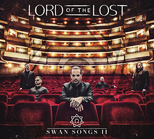 "Album cover featuring a band in an empty theater with red seats."