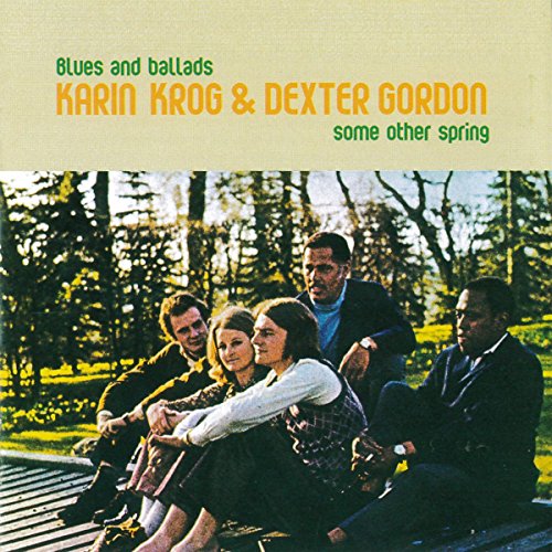 CD cover: Karin Krog & Dexter Gordon, group portrait in a park.