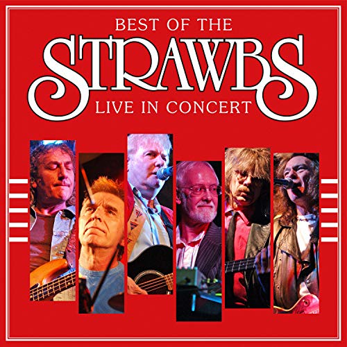 Red album cover with "Best of the Strawbs Live in Concert" and six band member photos.