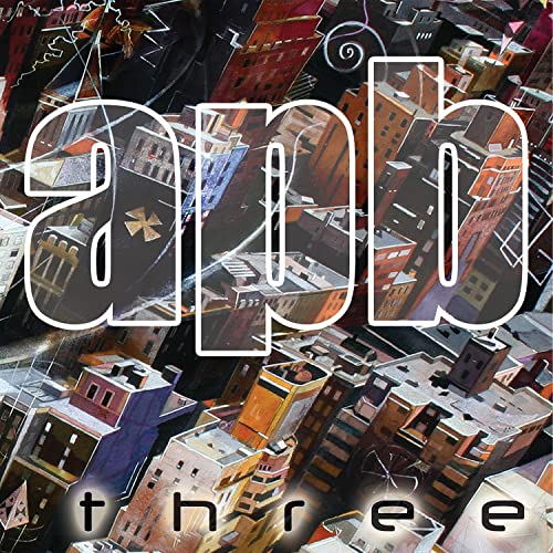 Album cover for "Apb - Three" with cityscapes and white text.