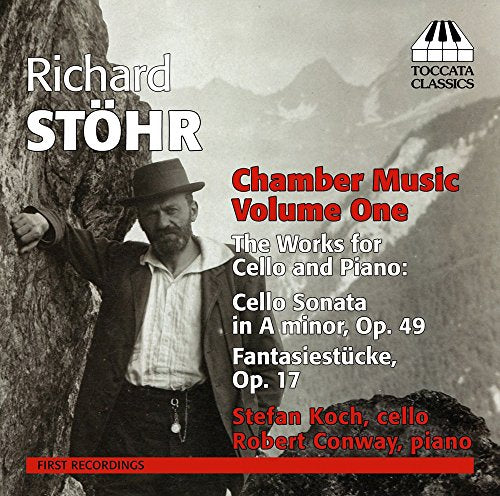 A man in a hat leaning on a rock, classical music CD cover.