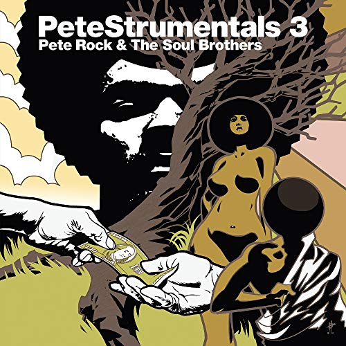 Album cover for Pete Rock’s Petestrumentals 3 with illustrated figures.