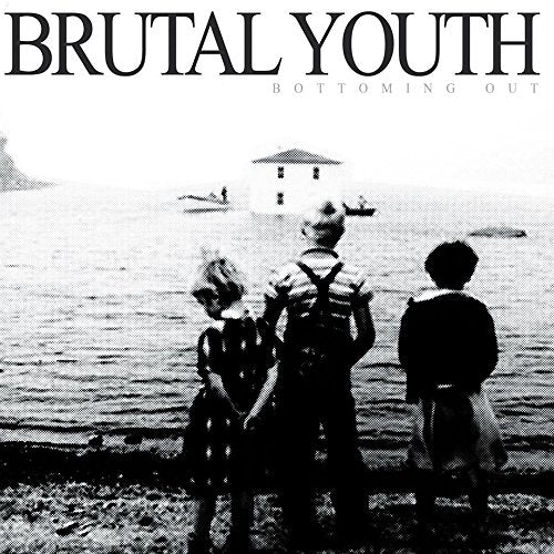 Black and white album cover featuring figures looking at the sea.
