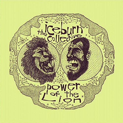 Yellow album cover with black illustration of a lion and man's face.