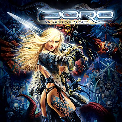 "Doro - Warrior Soul" CD cover featuring a blonde warrior woman with sword in a battle scene.
