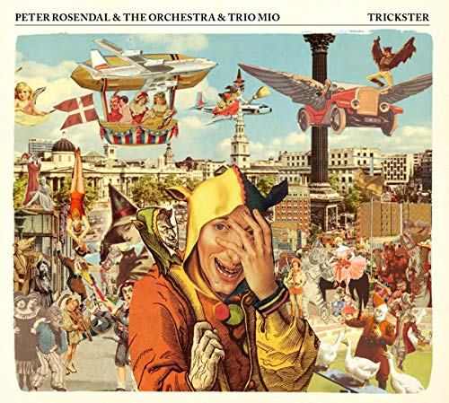 Album cover: collage of vintage imagery with a harlequin and flying machines.