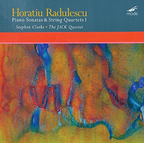 CD cover for Horatiu Radulescu’s piano and string quartets, abstract art.