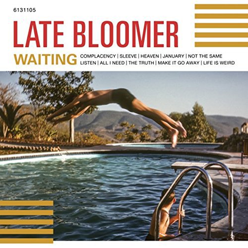Album cover with person diving into a pool, titled "Late Bloomer - Waiting".