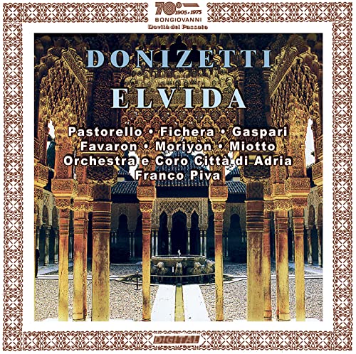 CD cover for Donizetti’s “Elvida” featuring an ornate Moorish palace.