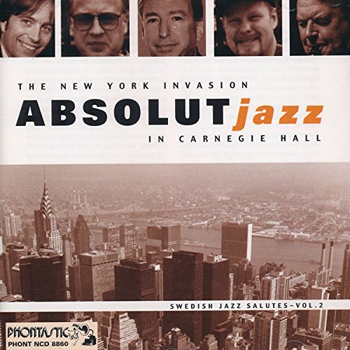 CD cover for “Absolut Jazz in Carnegie Hall” with city skyline.