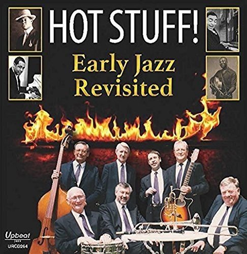 Album cover with "HOT STUFF!" and "Early Jazz Revisited" text, musicians, and flames.