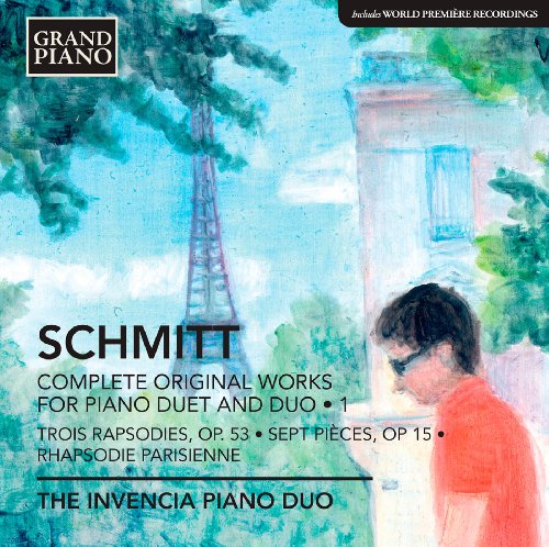 "CD cover featuring a watercolor painting of a woman and the Eiffel Tower."